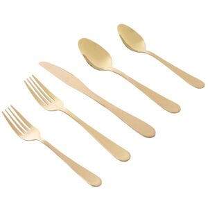 Gibson Home Stravidia 20 Piece Flatware set in Gold Stainless Steel