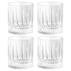 Gibson Home 4 Piece 13 Ounce Iceberg Embossed Double Old-Fashioned Glass Set
