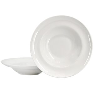 Gibson Home Great Essentials 2 Piece Fine Ceramic 20oz Entree Bowl Set in White