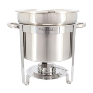 MegaChef 7.4 Quart Round Stainless Steel Soup Professional Chafing Dish/Food Warmer/Buffet Server Serving Trays