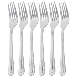 Gibson Home Tustin 6 Piece Stainless Steel Dinner Fork Flatware Set in Silver