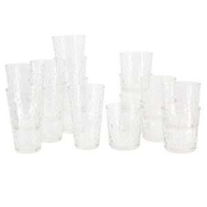 Gibson Home Hemby 16 Piece Bubble Glass Drinkware Set