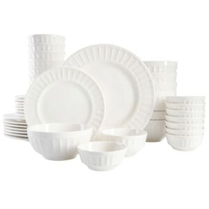 Gibson Home Gourmet Expressions Embossed Porcelain 40 Piece Dinnerware Set