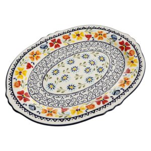 Gibson Elite Luxembourg 14 Inch Oval Stoneware Serving Platter