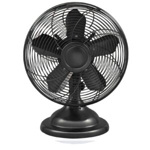 Optimus 12 Inch Retro Oscillating Table Fan with Oil Rubbed Bronze Finish