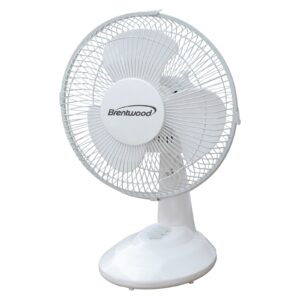 Kool Zone 9" Oscillating Desk Fan- White