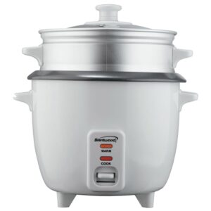 Brentwood 10 Cup Rice Cooker / Non-Stick with Steamer in White